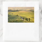 Witte weg in Toscane landschap rechthoek sticker (Tas)