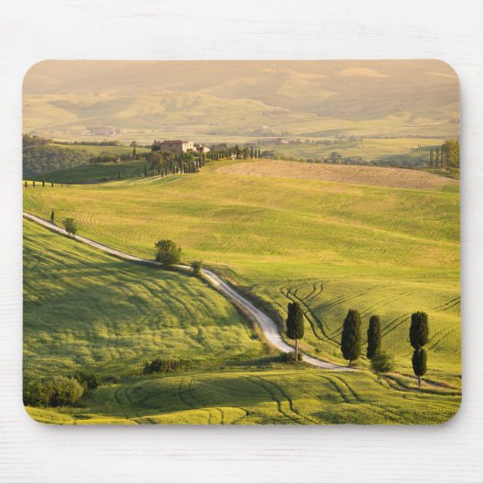 Witte weg in Toscane, landschapsmousepad Muismat (Voorkant)