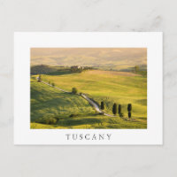 Witte weg in Toscane, landschapswit briefkaart