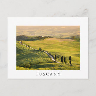 Witte weg in Toscane, landschapswit briefkaart