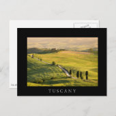 Witte weg in Toscane, zwart briefkaart (Voorkant / Achterkant)