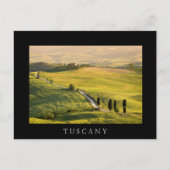 Witte weg in Toscane, zwart briefkaart (Voorkant)