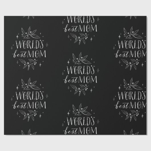 witte wereld beste moeder moederdag cadeaupapier (Vlak)