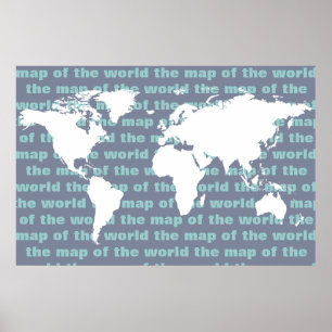 witte wereldkaart - typografieontwerp poster