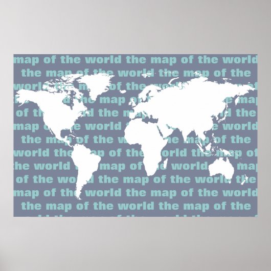 witte wereldkaart - typografieontwerp poster (Voorkant)