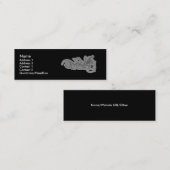 Witte werveling op zwart - Gepersonaliseerd Mini Visitekaartje (Voorkant / Achterkant)