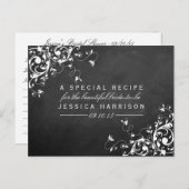 Witte wervelingen op krijtbord Vrijgezellenfeest r Uitnodiging Briefkaart (Voorkant / Achterkant)