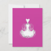 Witte werveljurk bruiloft repetitie uitnodiging (Achterkant)