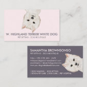 Witte West Highland Terrier-hond Visitekaartje (Voorkant / Achterkant)