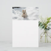 Witte Westie Hond in Sneeuw Stationery Papier (Staand voorkant)