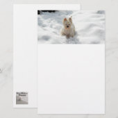 Witte Westie Hond in Sneeuw Stationery Papier (Voorkant / Achterkant)