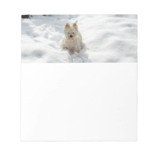 Witte Westie Hond in Sneeuw Stationery Papier Notitieblok