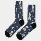 Witte Westie Kerst Sokken (Links)