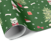 Witte Westie Kerst Wispelturig Cadeaupapier (Rol Hoek)