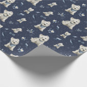 Witte Westie Kerstmis Cadeaupapier (Hoek)