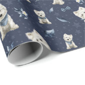 Witte Westie Kerstmis Cadeaupapier (Rol Hoek)
