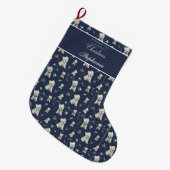 Witte Westie Kerstmis Grote Kerstsok (Voorkant (Hangend))