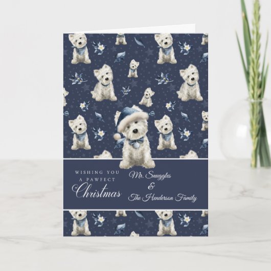 Witte Westie Kerstmis Kaart (Voorkant)
