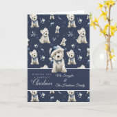 Witte Westie Kerstmis Kaart (Gele Bloem)