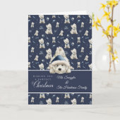 Witte Westie Kerstmis Kaart (Gele Bloem)