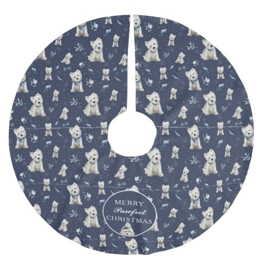 Witte Westie Kerstmis Kerstboom Rok (Voorkant)