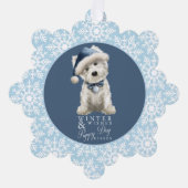 Witte Westie Kerstmis Ornament Kaart (Voorkant)