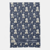 Witte Westie Kerstmis Theedoek (Verticaal)