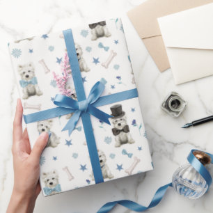 Witte Westie met Accessoires Whimsical Cadeaupapier
