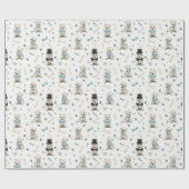 Witte Westie met Accessoires Whimsical Cadeaupapier (Vlak)