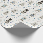 Witte Westie met Accessoires Whimsical Cadeaupapier (Hoek)