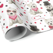 Witte Westie met Accessoires Whimsical Cadeaupapier (Rol Hoek)