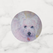 Witte Westie Puppy Verjaardag Confetti (Kleine voorkant)