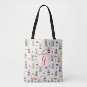 Witte Westies met Accessoires Monogram Tote Bag (Voorkant)