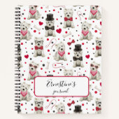 Witte Westies met Accessoires Whimsical Notitieboek (Voorkant)