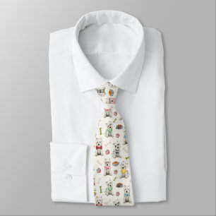 Witte Westies met Accessoires Whimsical Stropdas