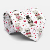 Witte Westies met Accessoires Whimsical Stropdas (Opgerold)