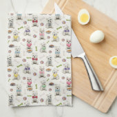 Witte Westies met Accessoires Whimsical Theedoek (Quarter Fold)