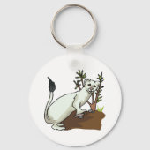 Witte Wezel Hermelijn Winter Wezel Wilde Dieren Sleutelhanger (Voorkant)