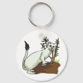 Witte Wezel Hermelijn Winter Wezel Wilde Dieren Sleutelhanger (Achterkant)