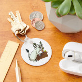 Witte Wezel Hermelijn Winter Wezel Wilde Dieren Sleutelhanger