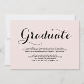 Witte Whimsical Script Overlay Foto Afstudeerfeest Kaart (Achterkant)