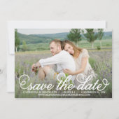 Witte Whimsical Script Save the Date Aankondiging (Voorkant)