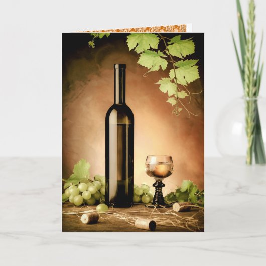 Witte wijn blijft leven kaart (Voorkant)