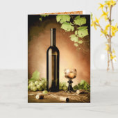 Witte wijn blijft leven kaart (Gele Bloem)