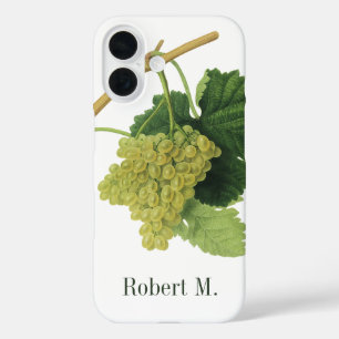 Witte wijn druiven aan de wijnstok, vintage voedse iPhone 16 hoesje
