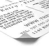 Witte Wijn & Druiven, Wijnbar/Wijnmakerij Adverter Poster (Hoek)