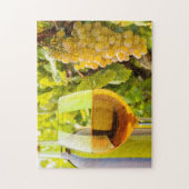Witte wijn en druiven legpuzzel (Verticaal)
