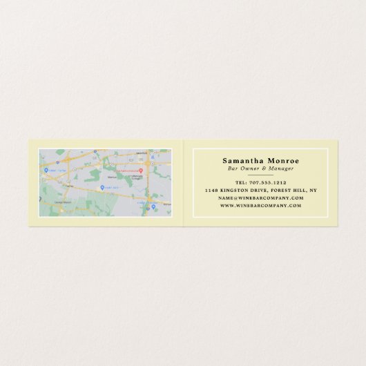 Witte wijn en druiven, wijnstang/wijnmoer, gedetai visitekaartje (Binnenkant ongevouwen)