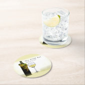 Witte wijn en druiven, wijnstang/wijnmoer ronde kartonnen onderzetter (Insitu)