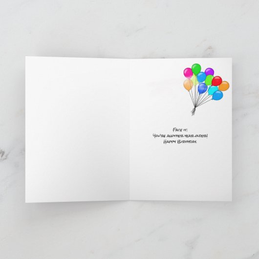 Witte wijn en fles verjaardagskaart kaart (Binnen)